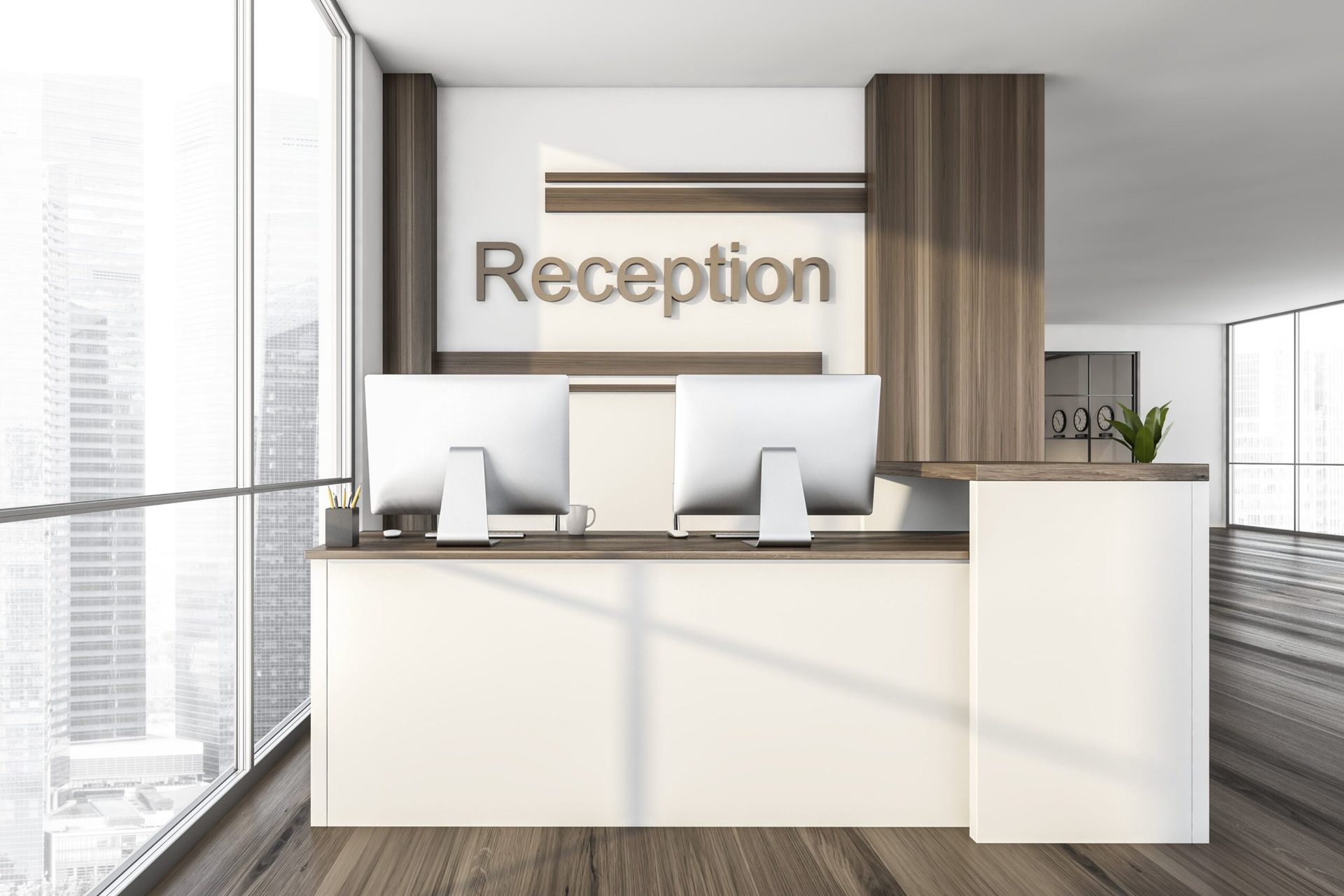 Reception desk signs